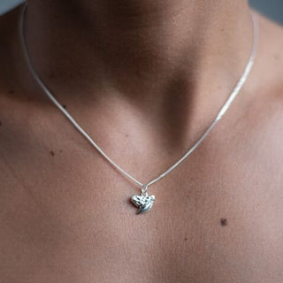 Tiny Shark Tooth Necklace in Sterling Silver by World Treasure Designs