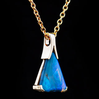 Emi | Blue Australian Semi-Black Opal Necklace