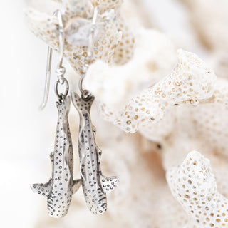 Whale Shark Earrings in Sterling Silver by World Treasure Designs