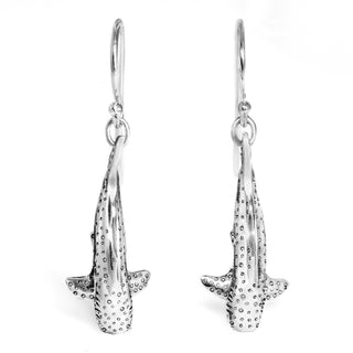 Silver Whale Shark Earrings by World Treasure Designs