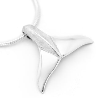 Whale Tail Fluke Necklace in Sterling Silver by World Treasure Designs