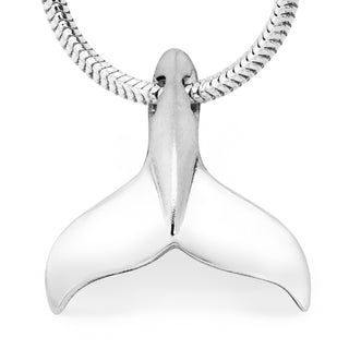 Sterling Silver Whale Tail Necklace by World Treasure