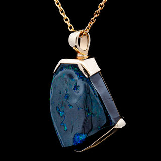 Brenda | Blue-Green Australian Boulder Opal Necklace