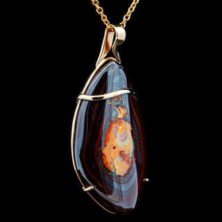 Shakti | Orange Australian Yowah Nut Boulder Opal Necklace