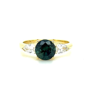 Genevieve | Australian Blue-Green Parti Sapphire Ring