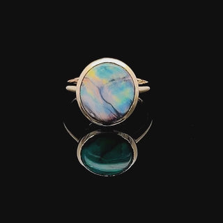 Azalea | Australian Semi-Black Opal Ring