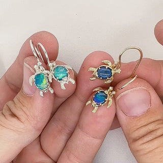Sea Turtle Opal Earrings