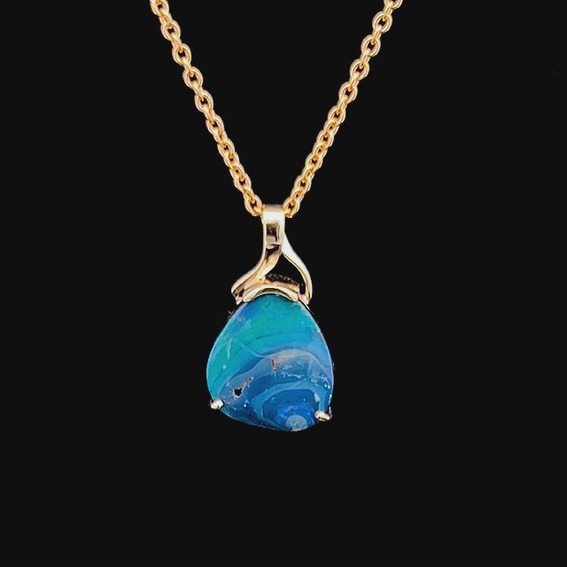 Maia | Blue Australian Boulder Opal Necklace