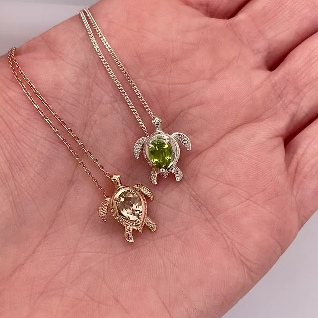 Sea Turtle Gemstone Necklace
