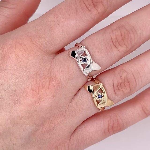 Embrace & Protect Sapphire Whale Tail Ring
