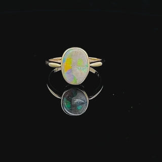 Mara | Australian Black Crystal Opal Ring