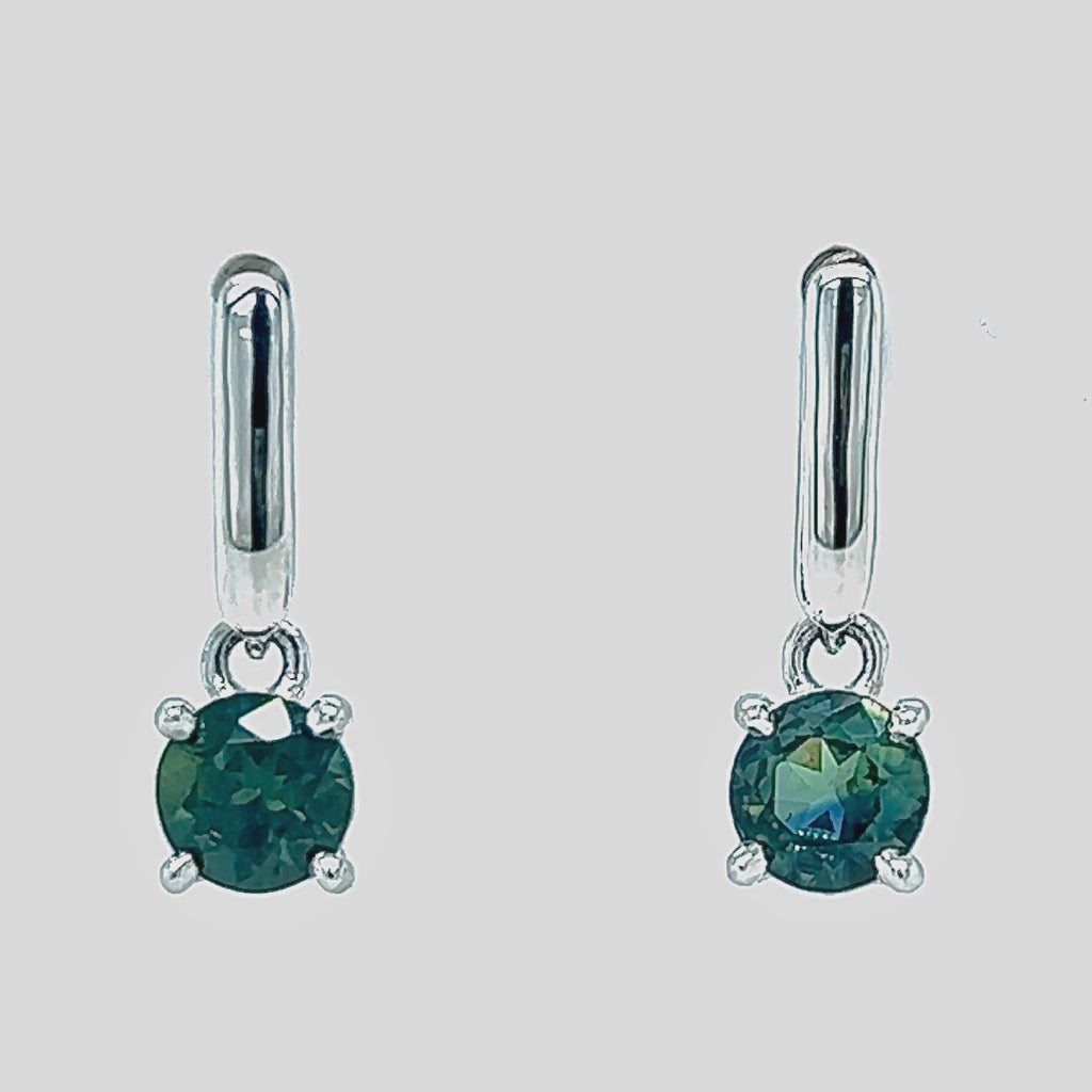 Sadie | Australian Green-Blue Parti Sapphire Drop Earrings