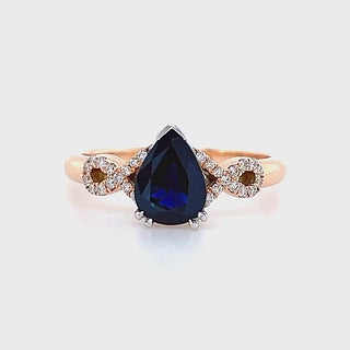 Lydia | Australian Blue Sapphire Ring in Rose Gold