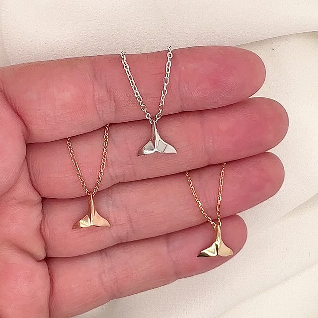 Tiny Tail Whale Fluke Necklace