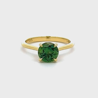 Lorelei | Australian Round Green Parti Sapphire Ring