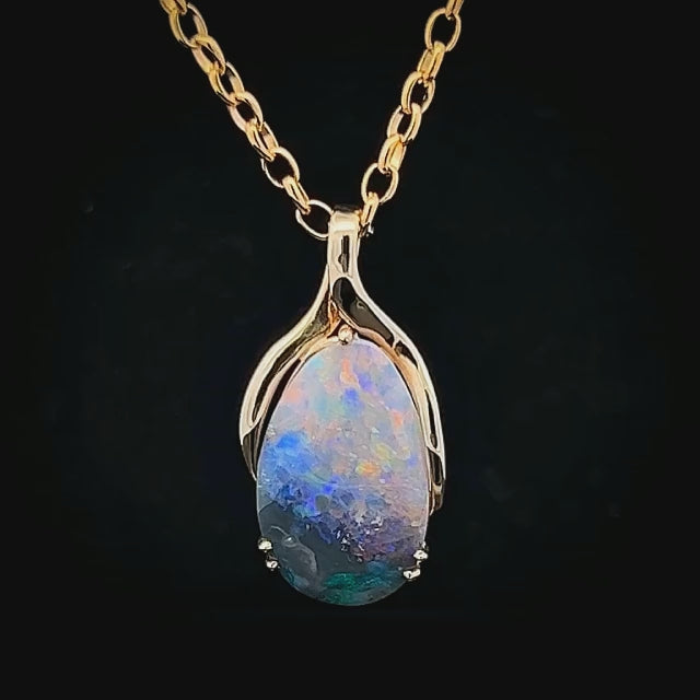 Luna | Australian Fossil Matrix Opal Pendant