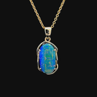 Kelsey | Australian Boulder Crystal Opal Necklace