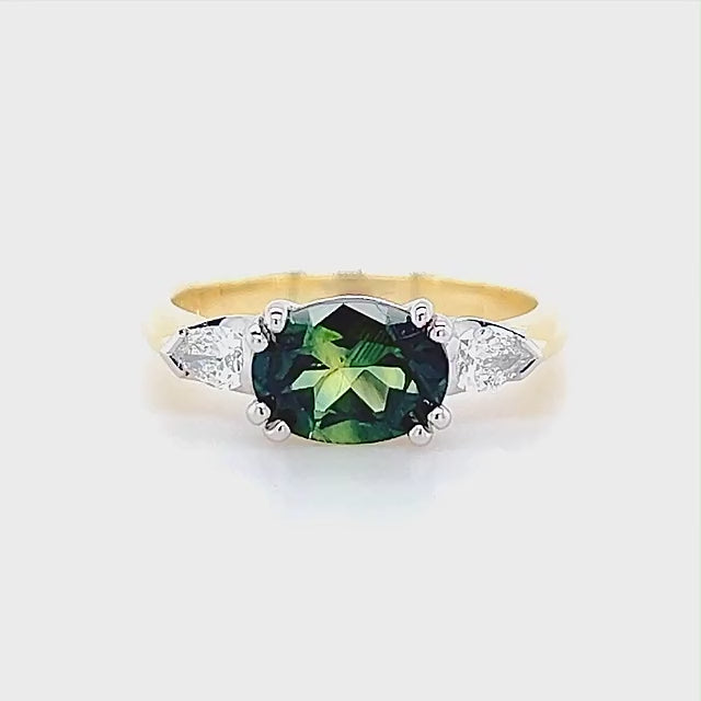 Liv | Australian Green Parti Sapphire Ring