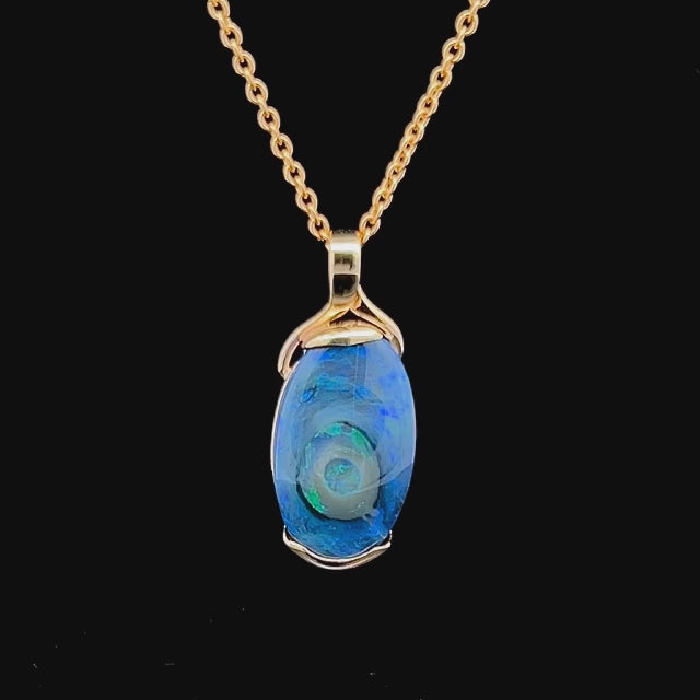 Atlas | Australian Fossil Black Opal Necklace