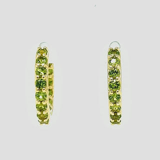 Cami | Australian Green Sapphire Huggie Hoop Earrings