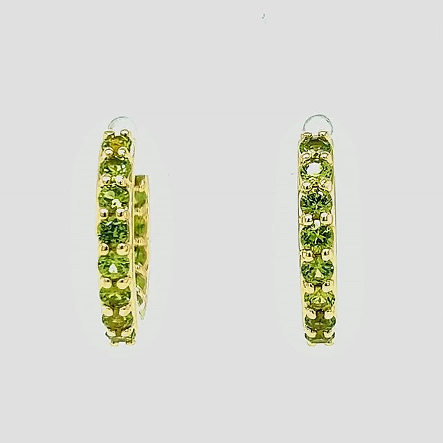 Cami | Australian Green Sapphire Huggie Hoop Earrings