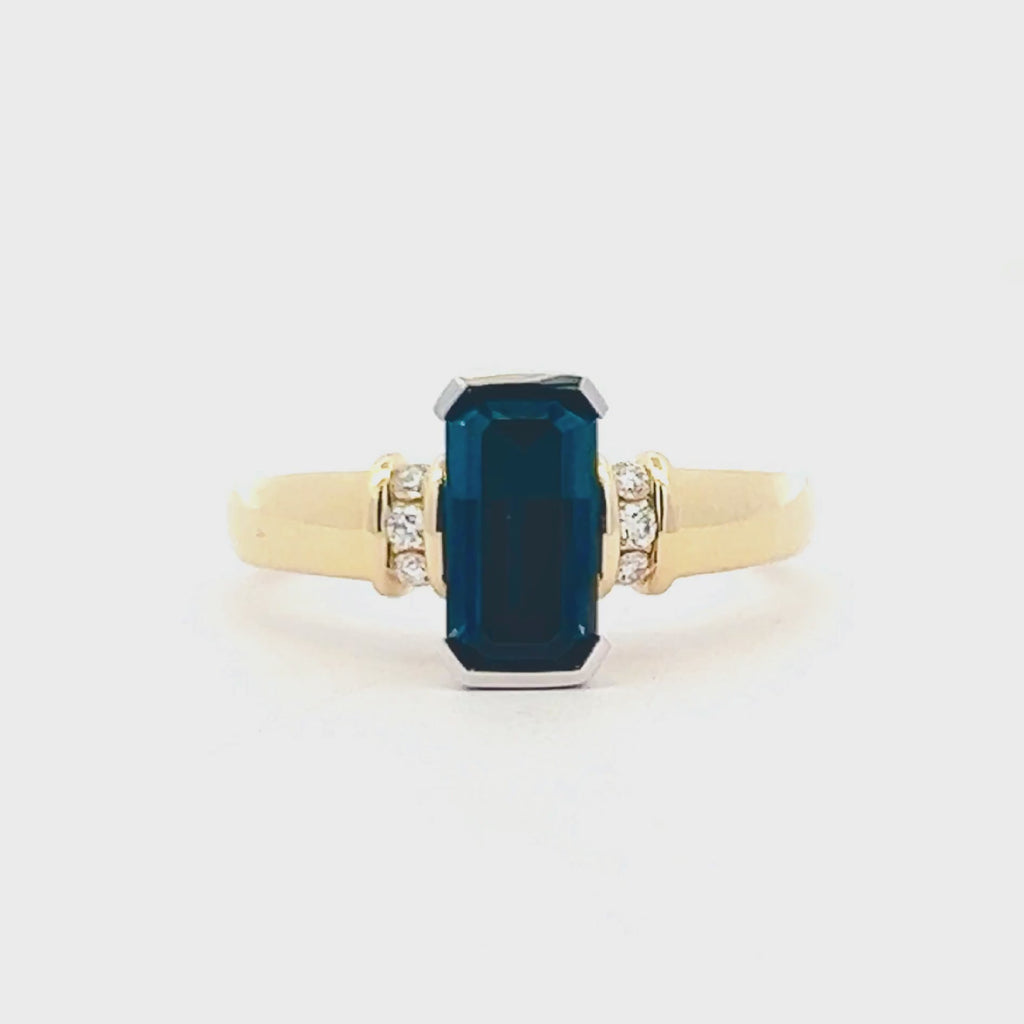 Blaire | Australian Radiant Blue Sapphire Ring