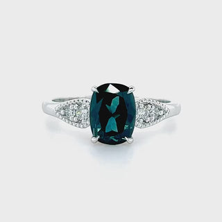 Eloise | Australian Blue-Teal Parti Sapphire Ring