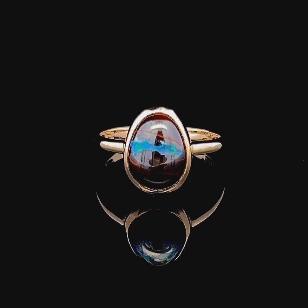 Jedda | Blue Australian Boulder Opal Ring