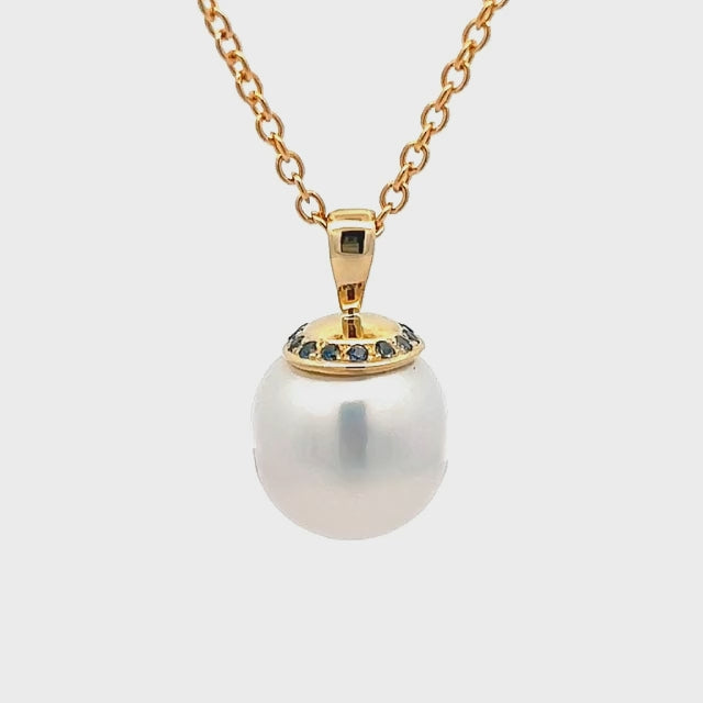 Blaise | Australian South Sea Pearl and Blue Sapphires Necklace