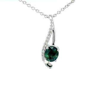 Adriana | Australian Teal Sapphire Necklace