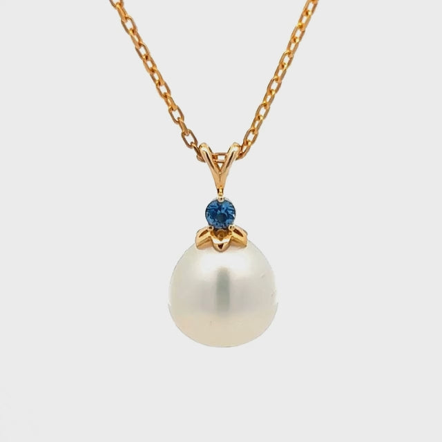 Ariel | Australian South Sea Pearl and Blue Sapphire Necklace