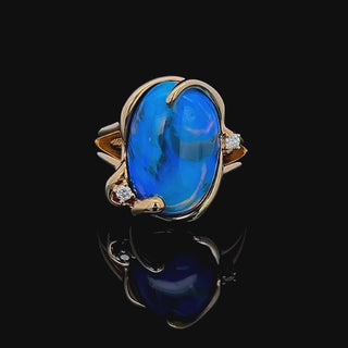 Ainslee | Blue-Purple Australian Crystal Opal Ring