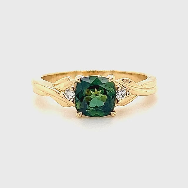 Audrey | Australian Green Parti Sapphire Ring