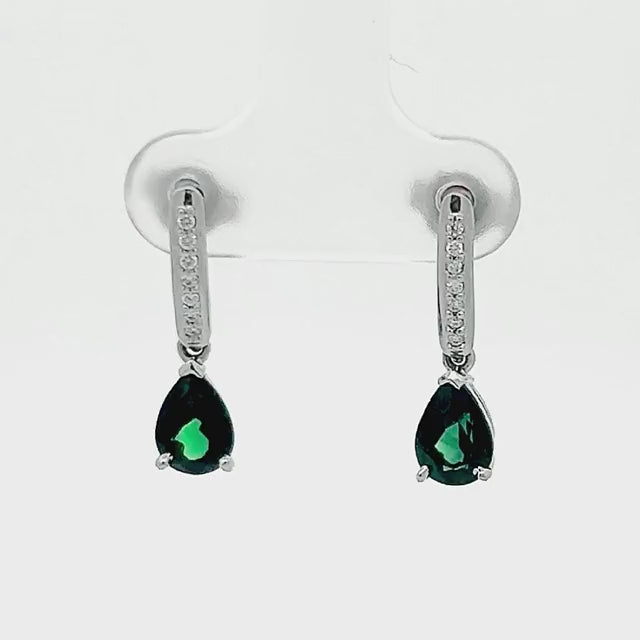 Natalie | Australian Teal-Blue Parti Sapphire Drop Earrings