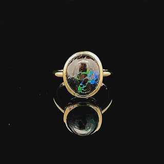 Azalea | Blue-Green Australian Boulder Opal Ring