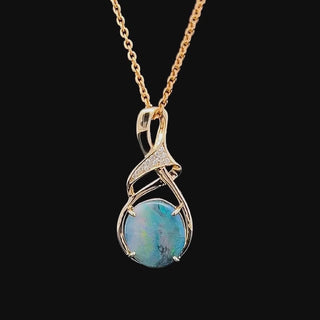Beverly | Multicoloured Australian Semi-Black Opal Necklace