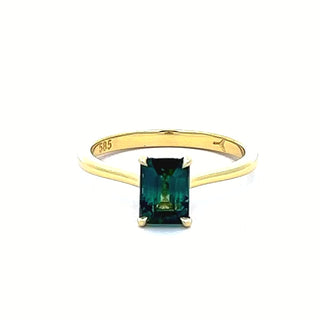 Lorelei | Australian Blue-Green Parti Sapphire Ring