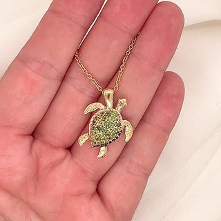 Sea Turtle Multi-Sapphire Necklace