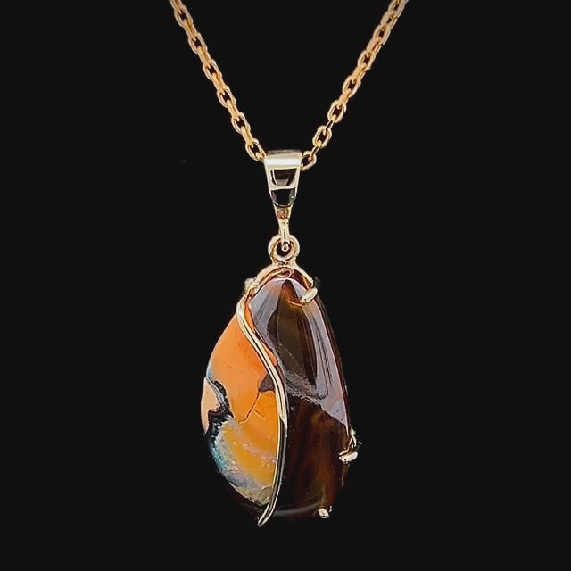 Marigold | Australian Yowah Nut Boulder Opal Necklace