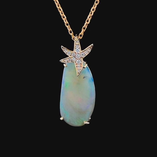 Astra | Sea Star Australian Semi-Black Crystal Opal Necklace