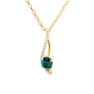 Adriana | Australian Blue-Green Parti Sapphire Necklace