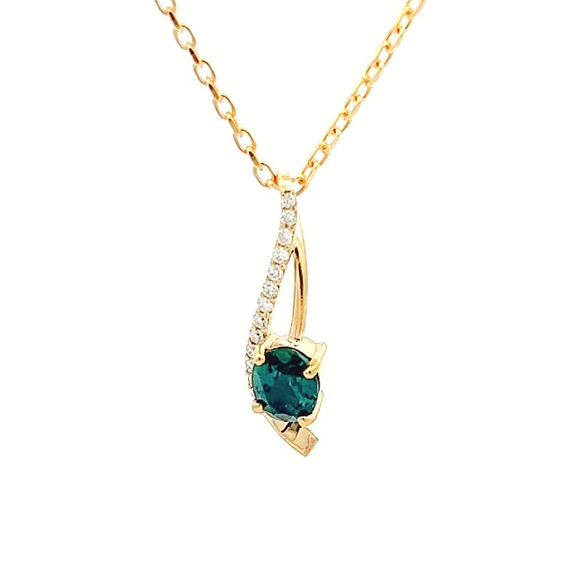 Adriana | Australian Blue-Green Parti Sapphire Necklace