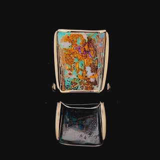 Eila | Multicoloured Australian Boulder Opal Ring