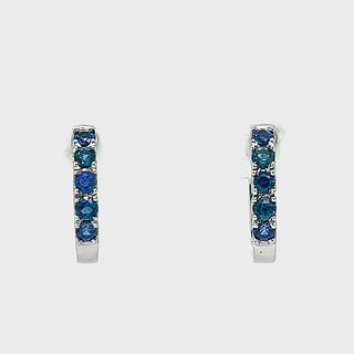 Lola | Australian Blue Sapphire Huggie Hoop Earrings