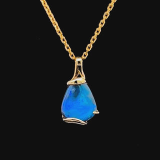 Avani | Blue Australian Semi-Black Opal Necklace
