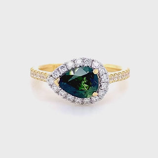 Alexis | Australian Green Parti Sapphire Ring