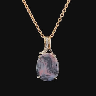Sylvie | Pink-Purple Australian Semi-Black Opal Necklace