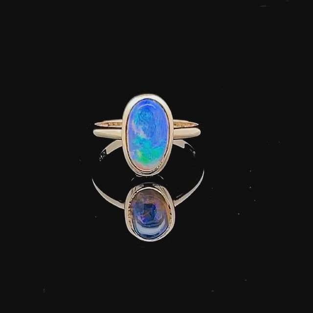 Kendall | Fluorescent Australian Crystal Opal Ring
