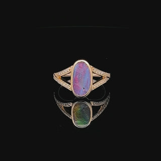 Allora | Australian Pink-Purple Black Opal Ring
