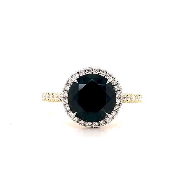 Dani | Australian Teal-Blue Parti Sapphire Ring